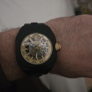 Versace Black and Gold Color Watch